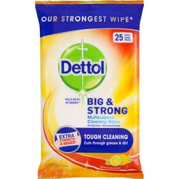 Dettol Antibacterial Big and Strong Multipurpose Cleaning Wipes Lemon Lime Burst 25pack
